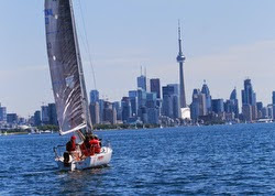 J/80 sailing off Toronto, Canada