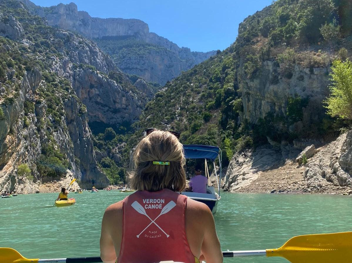 Madison O'Callaghan on a kayak in Europe