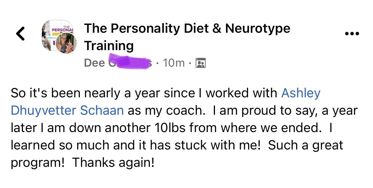Testimonial from client who ditched cheap nutrition programs and invested in personalized nutrition coaching