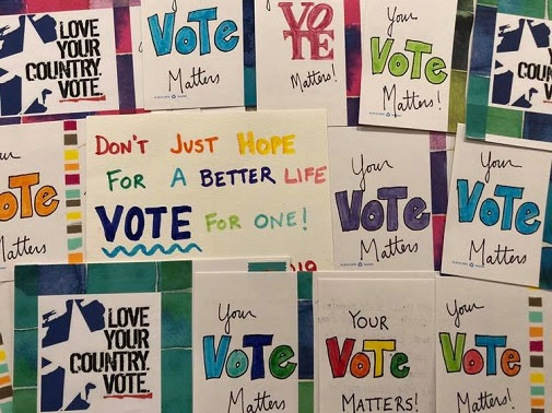 Posters with text: Your vote matters!
