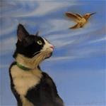 Fly Away new cat & bird painting - Posted on Tuesday, December 2, 2014 by Diane Hoeptner