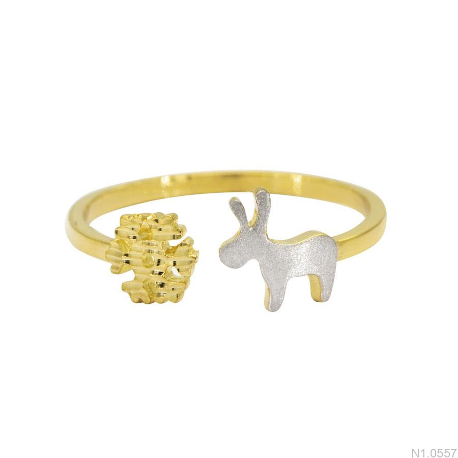 N1.0557-2 Nhẫn nữ vàng 18k bông tuyết tuần lộc
