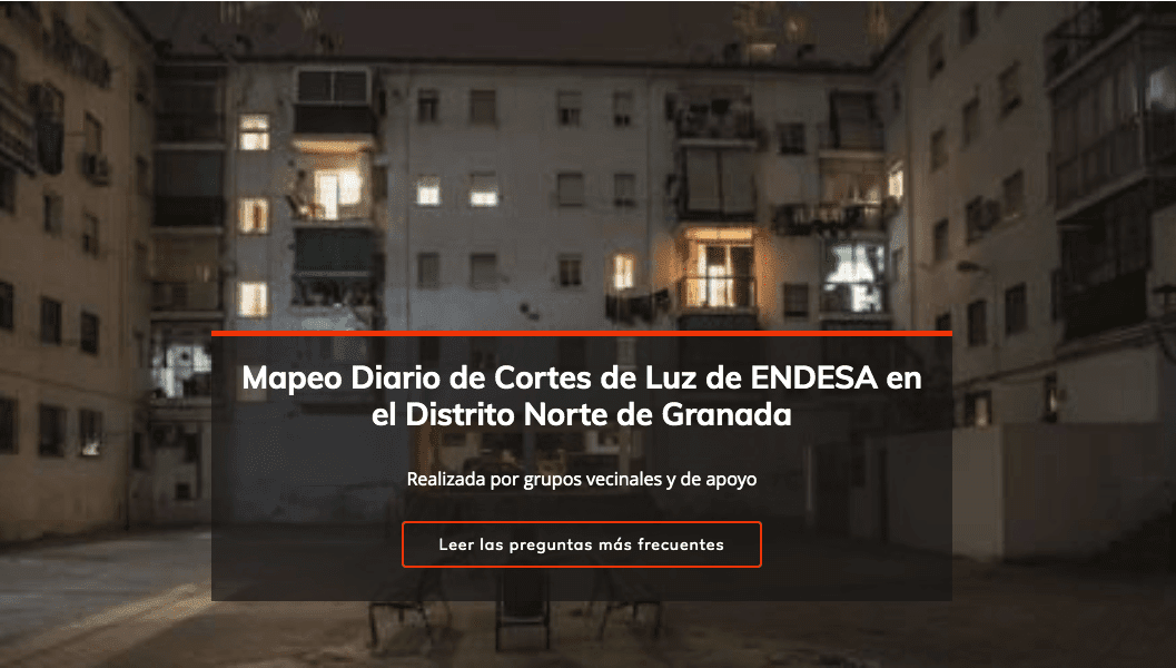 Granada: Web de mapeo diario de cortes de luz en el Distrito Norte