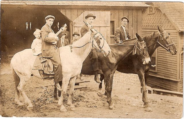Moser's, Guns, Banjo's, and Mules at the Liverystable in East Tennessee around 1890: