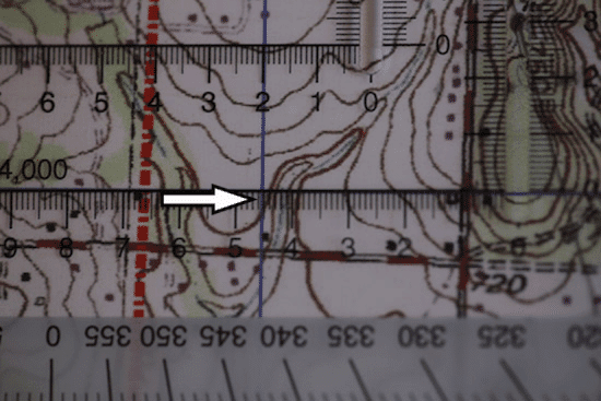 land navigation lining up protractor and topo topographic map