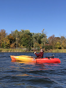 Angler fishing from kayak