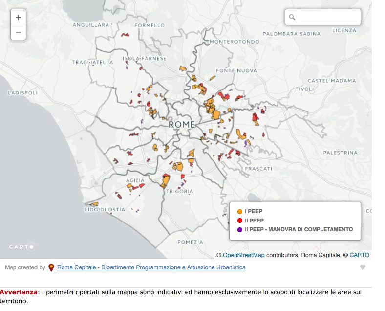 Mappa dei Piani di zona http://www.urbanistica.comune.roma.it/pdz/mappa.html