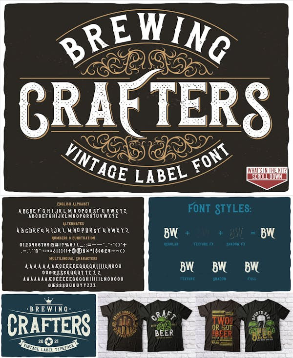 Brewing Crafter Vintage Label Font