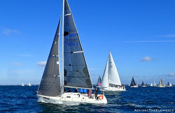J/105s sailing J.P. Morgan Round Island Race- Isle of Wight, England