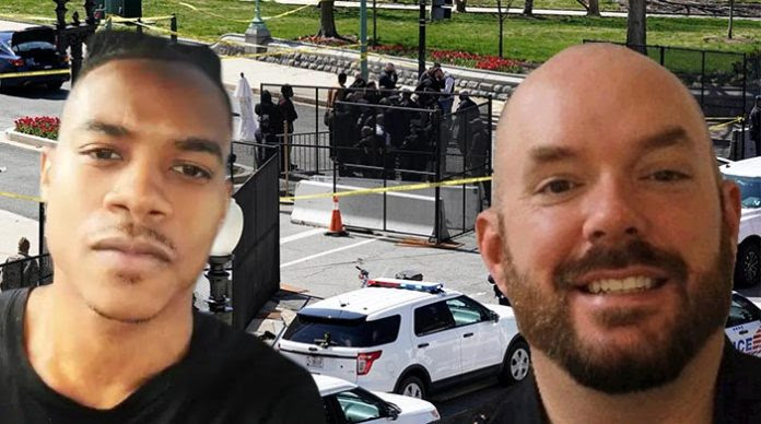 Der 25-jährige Moslem Noah Green (l.) tötete am
Freitag gegen 13 Uhr Ortszeit an einem Zugang zum Sitz
des US-Kongresses in Washington den 41-jährigen
Polizisten William Evans (r.).