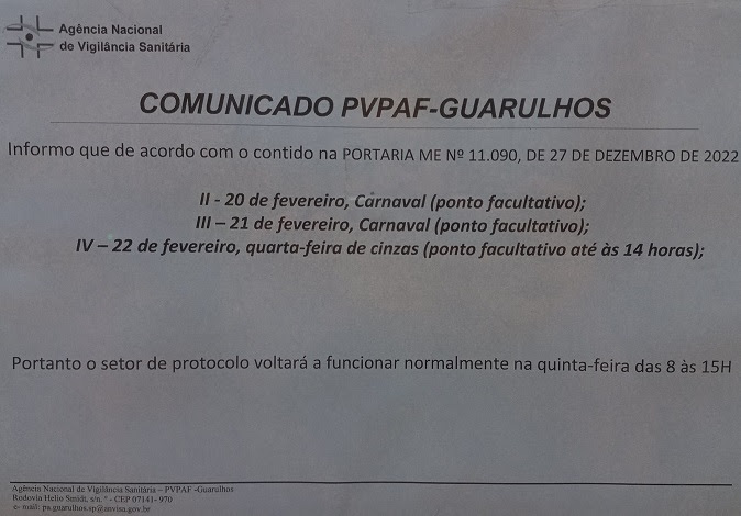 COMUNICADO PVPAF - GUARULHOS