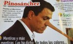 Publicidad que apareció en León a finales de octubre, en la última campaña electoral, con Sánchez como Pinocho