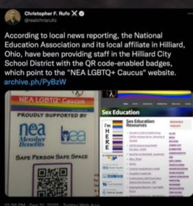 The National Education Association Creates Teacher Badges Directing Kids to Pro-LGBTQ Sites