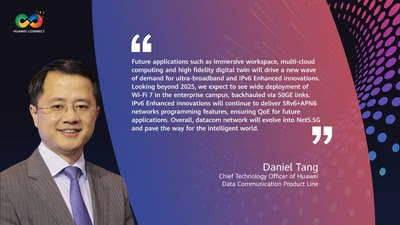 Daniel Tang, CTO of Huawei Data Communication Product Line, delivers a speech entitled "Intelligent Cloud-Network, Leading Future Digital Innovation"
