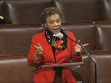 In this April 23, 2020, file image from video, Rep. Barbara Lee, D-Calif., speaks on the floor of the House of Representatives at the U.S. Capitol in Washington. The Democratic-led House, with the backing of President Joe Biden, is expected to approve legislation Thursday, June 17, 2021, to repeal the 2002 authorization for use of military force in Iraq. (House Television via AP) ** FILE **