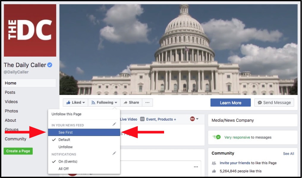 Screenshot: The Daily Caller Facebook