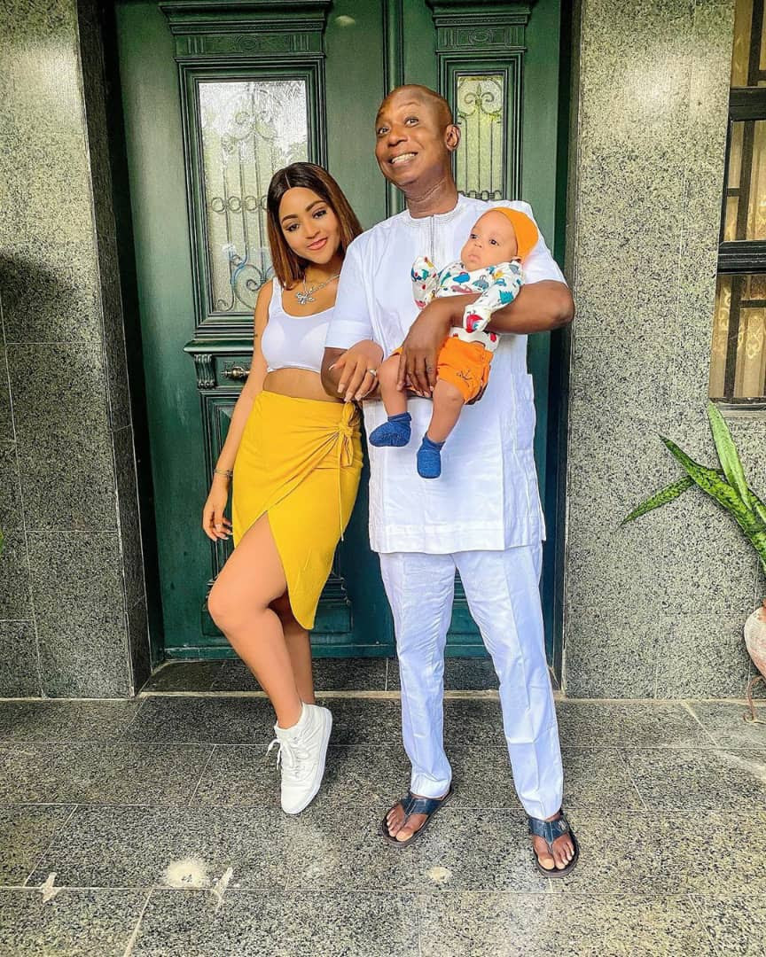 Lovely photos of actress Regina Daniels with her hubby and their son, Munir