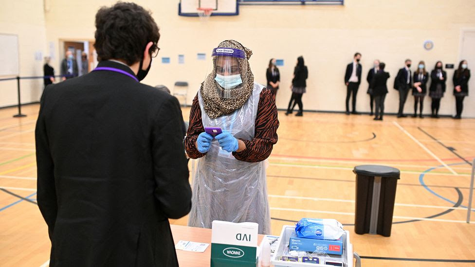 Many schools in the UK have used regular lateral flow testing to check whether pupils might be carrying the Covid-19 virus (Credit: Oli Scarff/AFP/Getty Images)