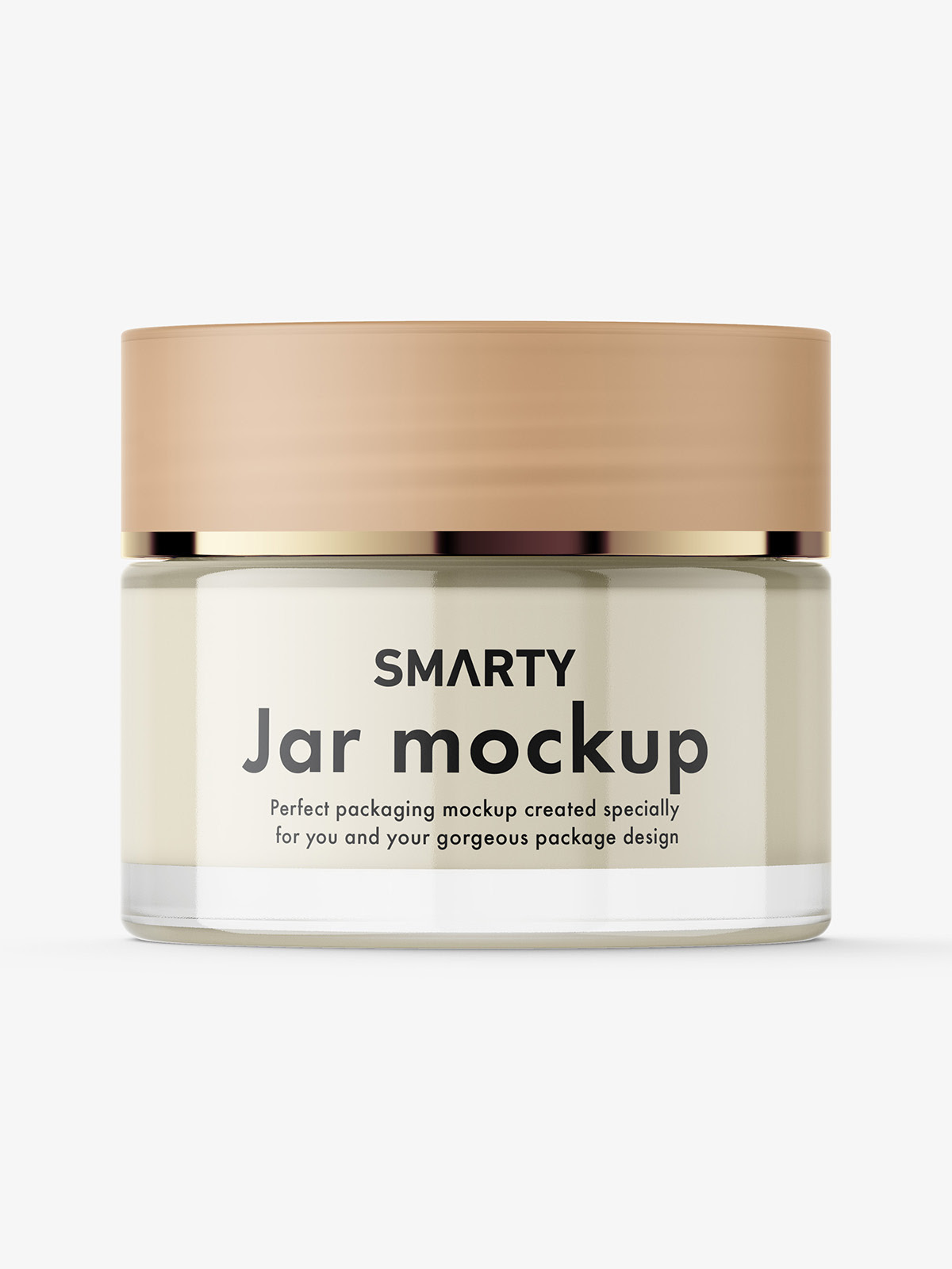 Cosmetic glass jar mockup / clear Smarty Mockups