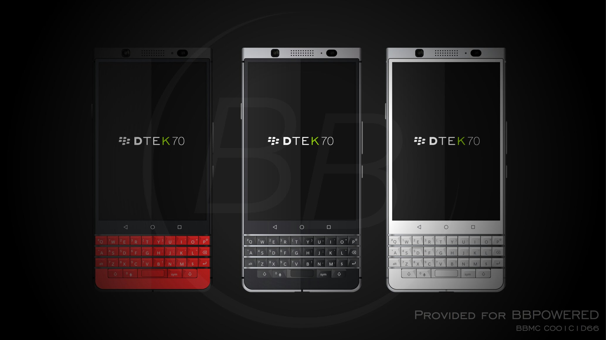 黑莓DTEK手机白色红色黑色