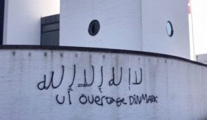 Denmark: On Easter Sunday, Muslims deface church with graffiti, “We conquer Denmark. There is no God but Allah.”