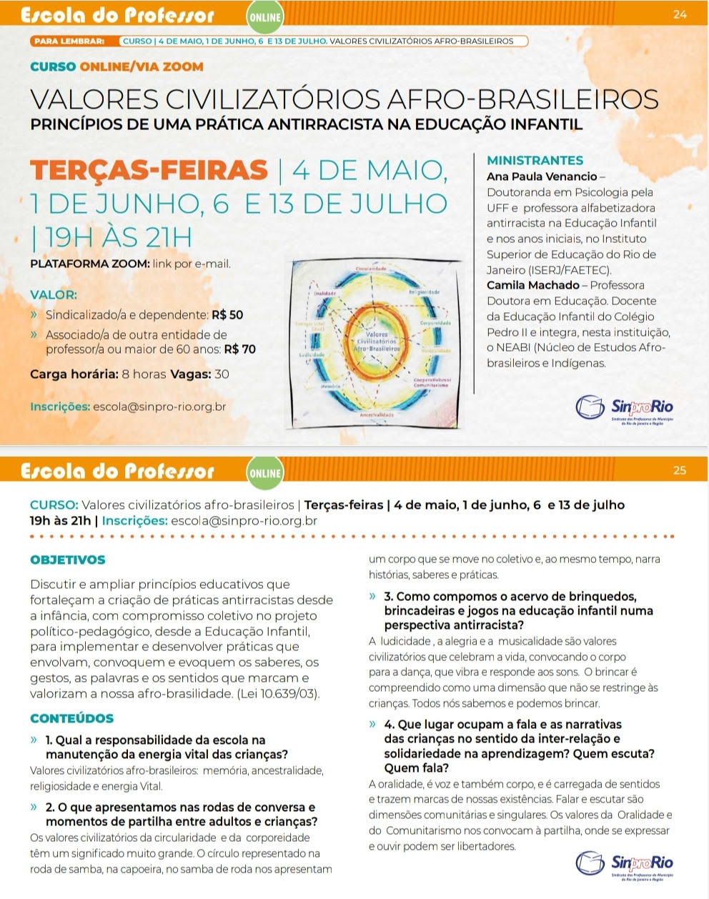 Curso “Valores civilizatórios afro-brasileiros” na Ed. Infantil. Inscrições abertas!