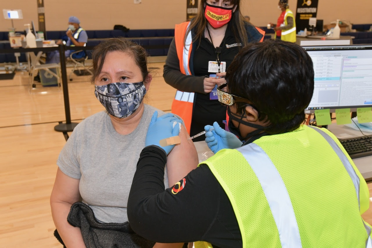 person receives vaccine