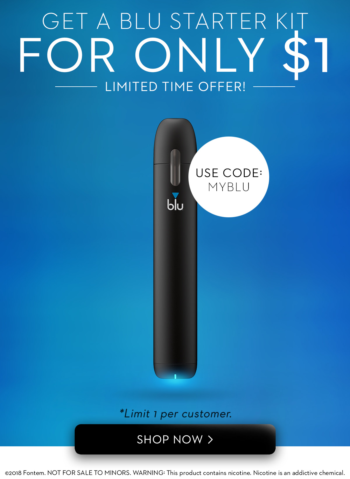 Get a Blu Starter Kit For Only $1 With Code MYBLU