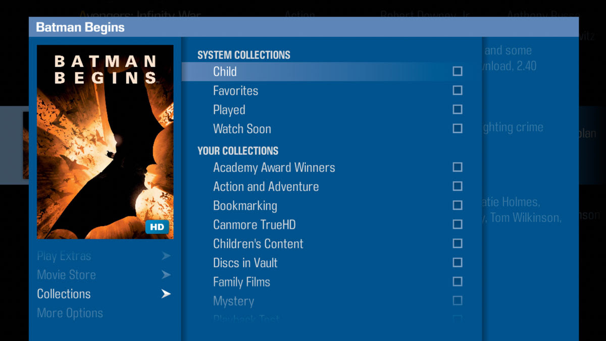 Collections Flyout Menu