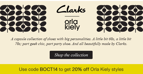 Clarks and Orla Kiely - 20% off using code BOCT14