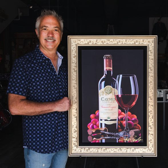 caymus red wine painting by scott jacobs