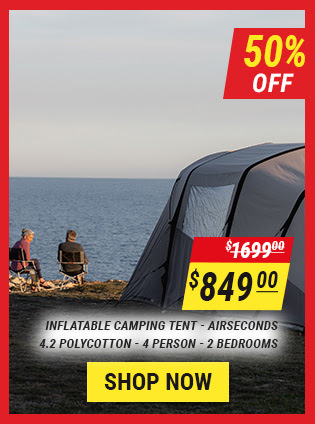 Inflatable camping tent - AirSeconds 4.2 Polycotton - 4 Person - 2 Bedrooms