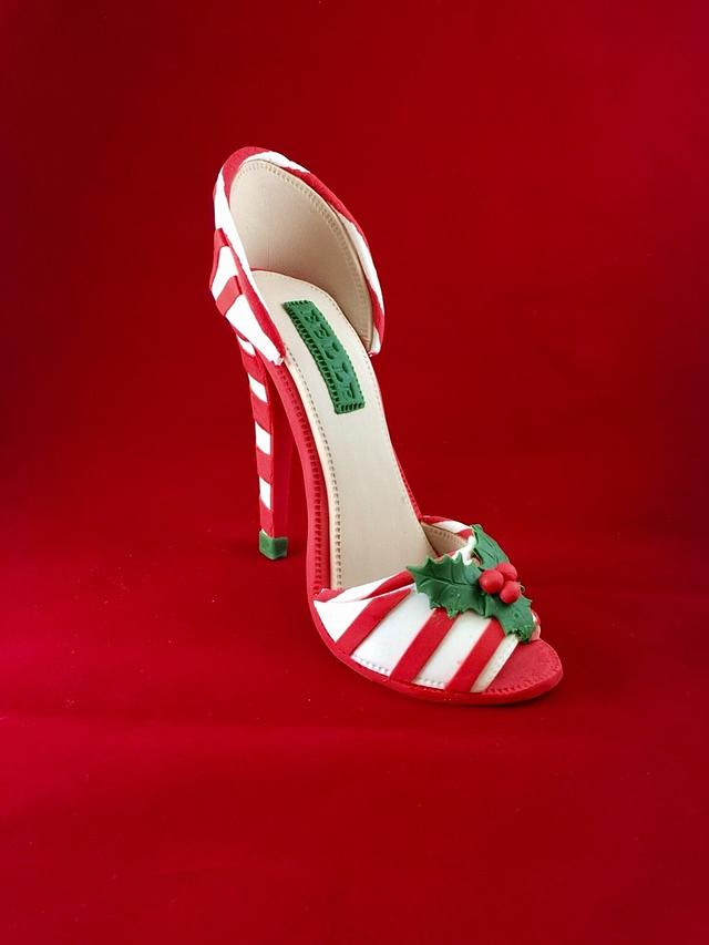Christmas High Heel Shoe-Belle - Decorated Cake by Heidi - CakesDecor