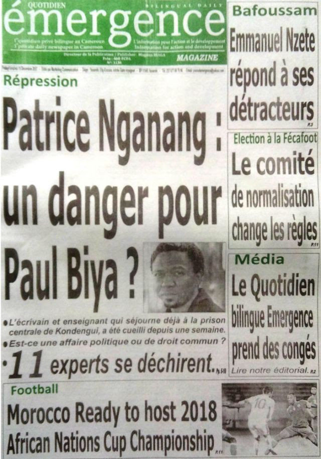 Ngangang Un danger pour Biya
