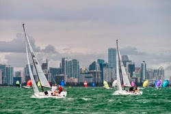 J/70s sailing off Miami