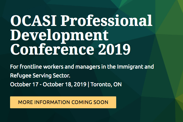Web banner of OCASI PD Conference 2019