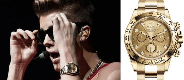Rolex Cosmograph Daytona on Justin Bieber