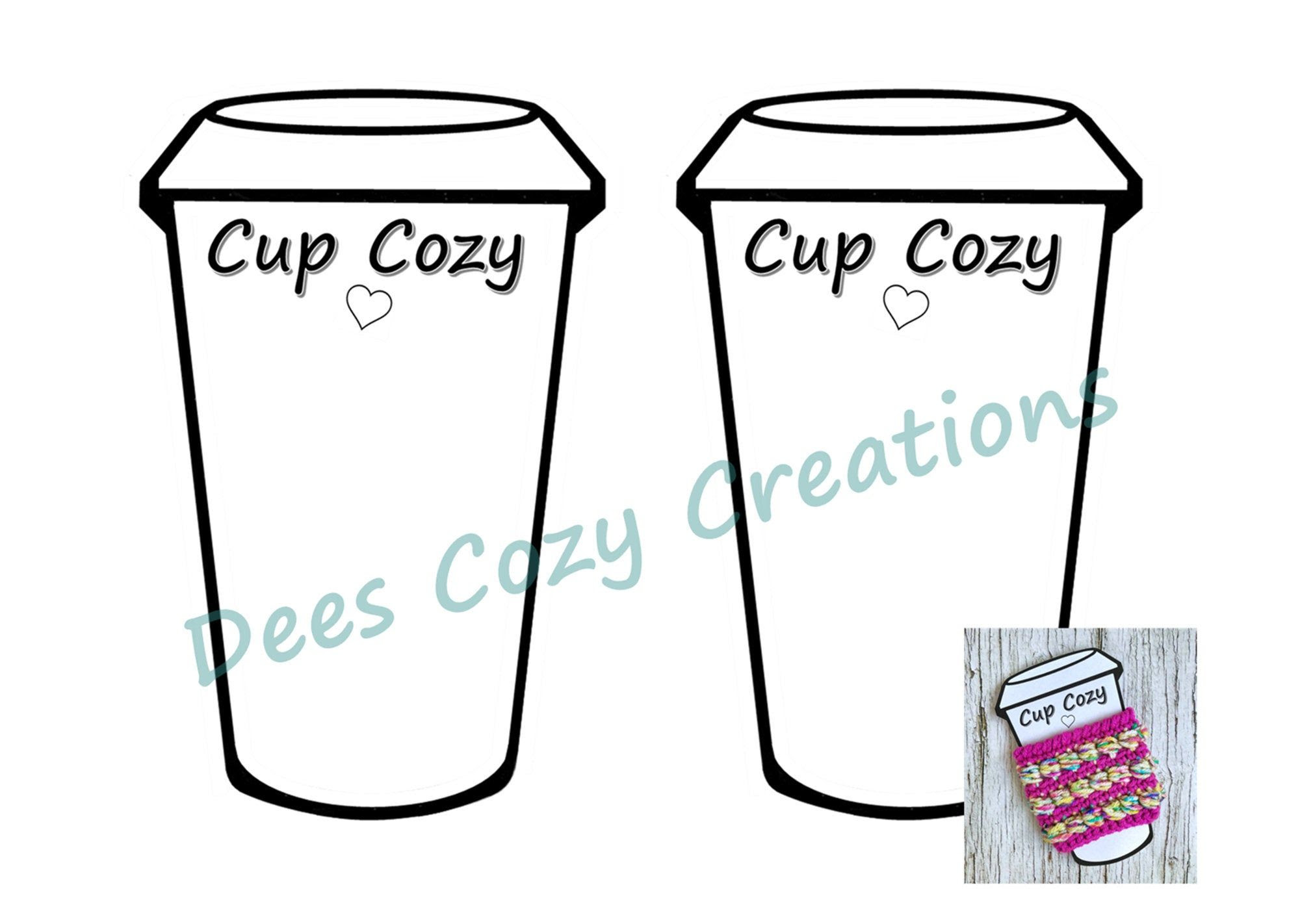 PRINTABLE Cup Cozy Template DIY Packaging PDF Download Etsy