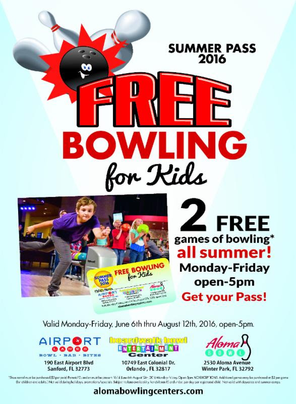 Aloma Bowling Centers Summer Bowling Offer On the Go in MCO