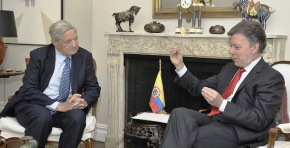 George Soros y Juan Manuel Santos