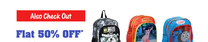 FLAT 50% OFF on School Bags