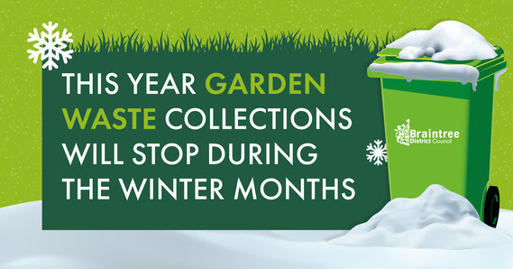 Image which says This year garden waste collections will stop during the winter months