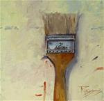 "Chip Brush" paintbrush, still life, oil painting by Robin Weiss - Posted on Saturday, April 11, 2015 by Robin Weiss
