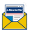 Illustration of an envelope with an e-newsletter inside.