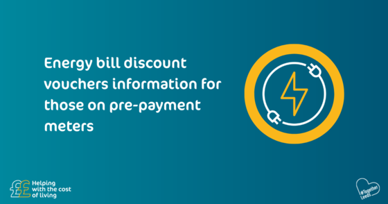 A graphic promoting the energy discount for people on pre-payment meters 