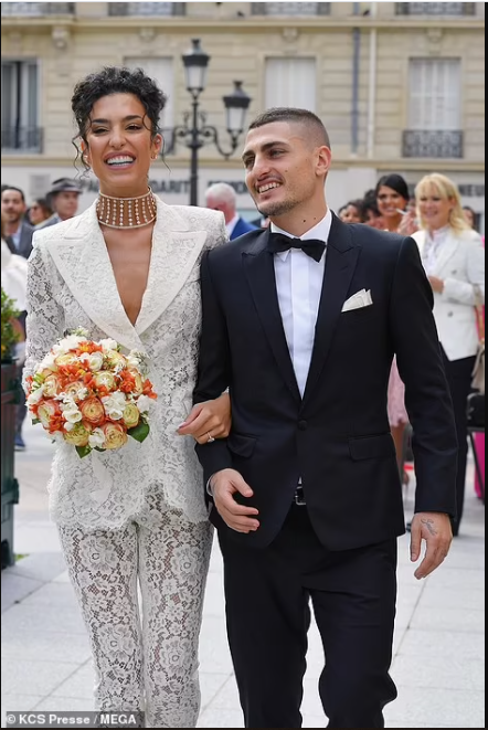 Footballer Marco Verratti ties the knot for second time as he marries his model girlfriend Jessica Aidi