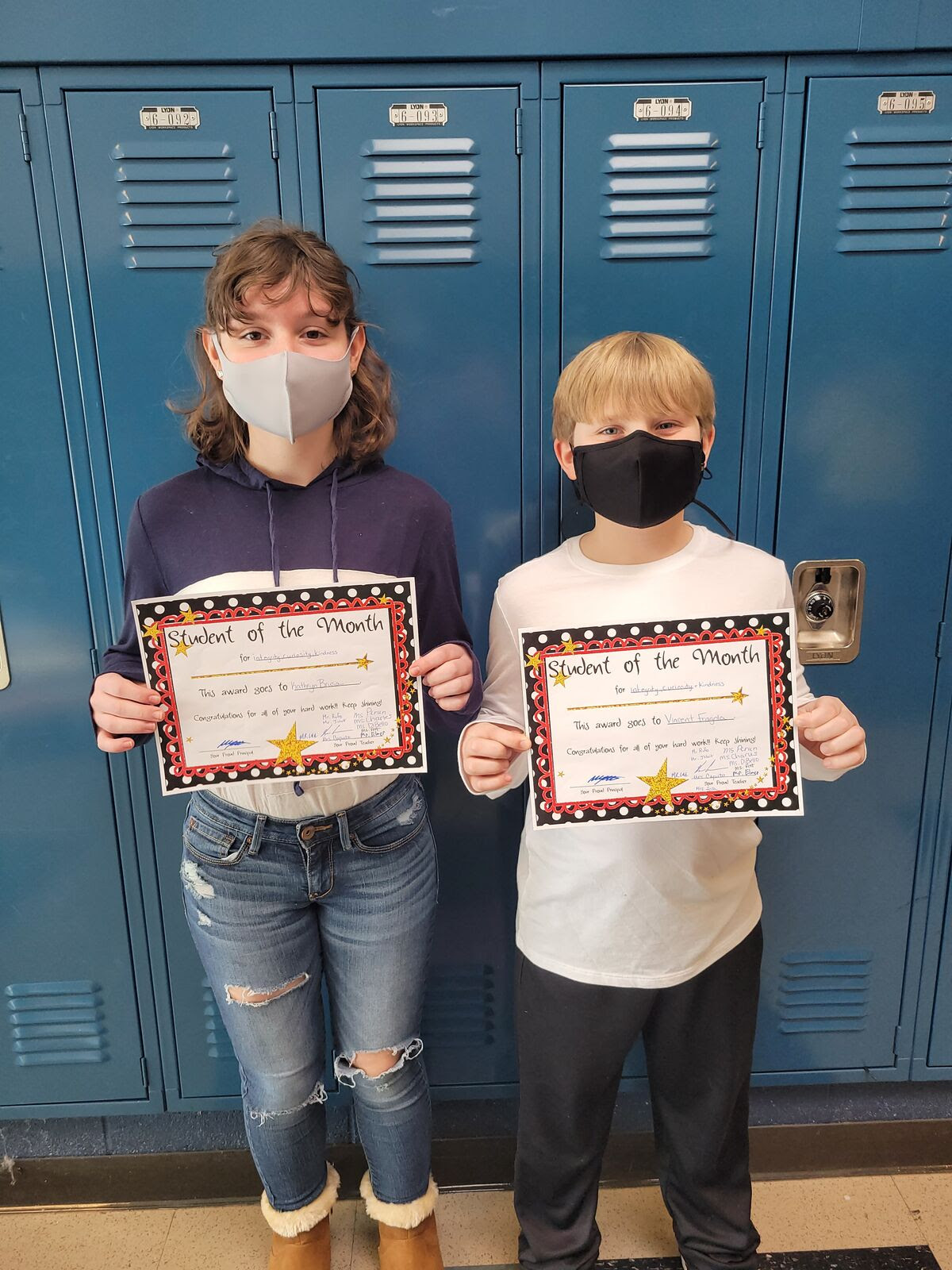 students of the month standing