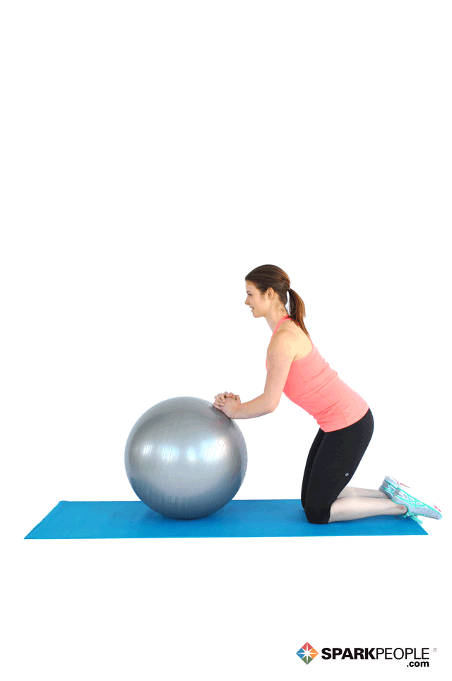 Medicine Ball Exercises Kneeling-Rollout-with-Ball