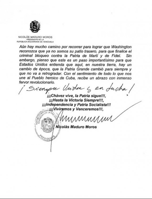 Cartas de Maduro a Fidel y Raúl4