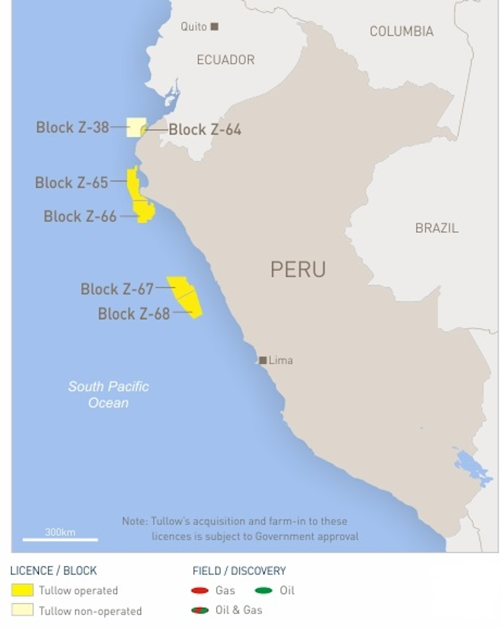 Map of the company's licenses offshore Peru.